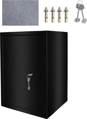 Produktbild von Sejf XMTECH z zamkiem dwupiórowym sejf ścienny sejf meblowy sejf ścienny mini sejf mini sejf z 2 kluczami i śrubą mocującą, 35x50x31cm, czarny