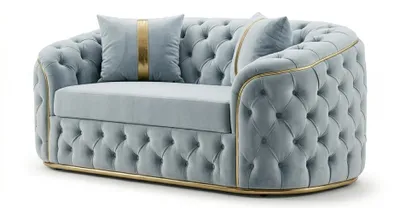 Immagine prodotto di Divano Chesterfield di alta qualità, imbottito, a due posti, rivestito in tessuto
