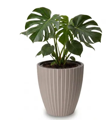 Productafbeelding van Grote, outdoor bloempot ZENTO, kleur taupe, afmetingen 39 x 42 cm