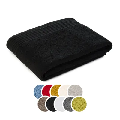 Produktbild von liebling Badetuch Baumwolle, Serie Frankfurt, 400 gr. / m², 100 x 150 cm, 60 Grad, mit hochw. Borte, saugstark, schwarz