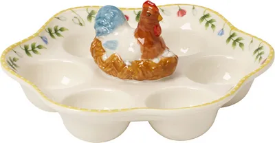 Image de Villeroy & Boch Spring Awakening Assiette à œufs Coq & Poule