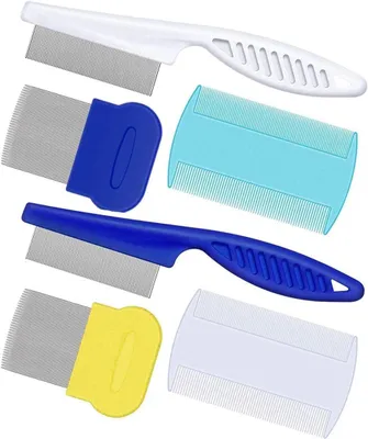 Imagen del producto de Kit de cepillo para pulgas, de 6 piezas, con dientes finos, para gatos y perros