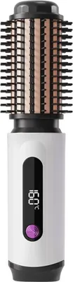 Image de INF Brosse Chauffante Rechargeable 2-en-1 : Lissage et Boucles Sans Fil Blanc