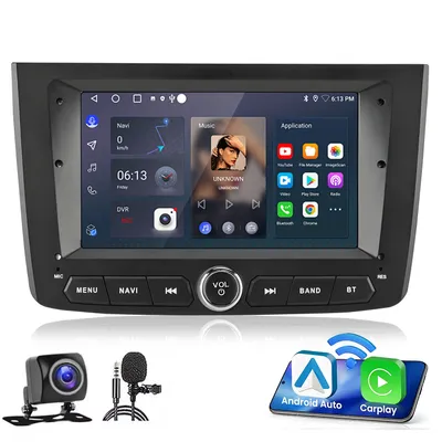 Immagine prodotto di Autoradio Carplay Android 15 con touchscreen da 7" per Alfa Romeo Mito 2008-2019 GPS Navi WIFI DAB+ BT USB SWC 2+64G Nero con telecamera