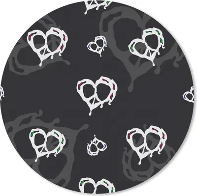 Produktbild von MuchoWow® Mauspad Mousepad Muster - Herz - Totenkopf 20x20 cm - Mousepads - Maus Mat - Pad - Mausunterlage - Schreibtischmatte