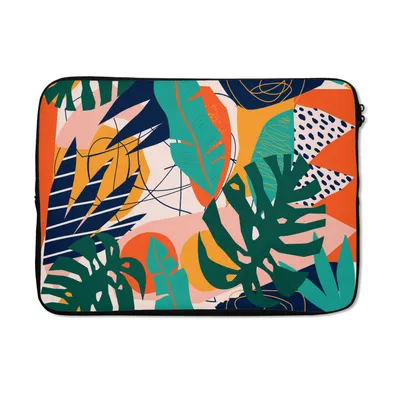 Produktbild von MuchoWow® Laptop Hülle 13 Zoll Dschungel - Formen - Farben - Jungen - Mädchen - Kinder Laptoptasche - Laptophülle - Sleeve - Rundumschutz