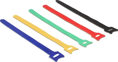 Produktbild von Delock Klett-Kabelbinder farbig L 200 x B 12 mm 10 Stück