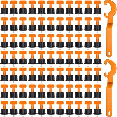 Produktbild von Fliesennivelliersystem Fliesennivellierung Nivellierclips - 100 Stück - 2 Schlüssel - Für Fugen 0,9 bis 1,5 mm - Für Fliesen bis 16 mm