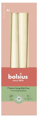 Immagine prodotto di luterna BOLSIUS Essentials, candele con punta morbida, 24/245 mm, circa 7 ore di combustione, 4 pezzi per confezione