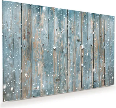 Produktbild von Glasbild 75x50cm in XXL für Wohnzimmer, Schlafzimmer Motiv Holz mit Schnee