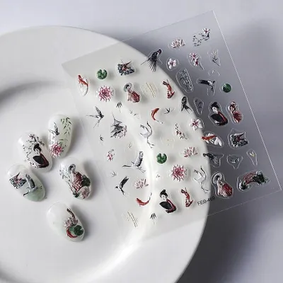 Obrázek produktu pro 3D samolepka na nehty samolepící konvexní vzor JAPONSKO