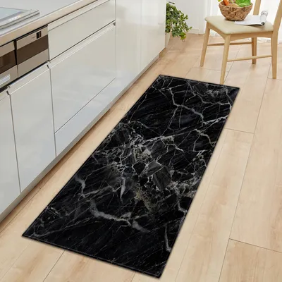 Produktbild von AIORBER Küchenteppich, Marmoroptik, rutschfester Teppich aus Polyester, wasserdicht, schalldämpfend,weich und bequem,Teppichläufer, für Flur und Küche