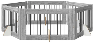 Obrázek produktu pro Skládací psí brána se stojany 6 pcs Šedá sonoma 602 cm
