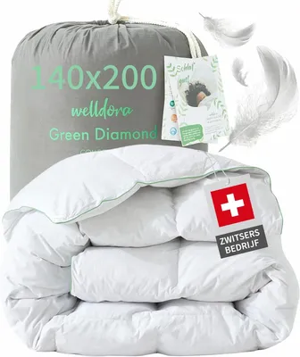 Produktbild von Ganzjahres-Daunendecke 140x200 cm, 100% weiche Federn und Daunen, allergikerfreundlich,