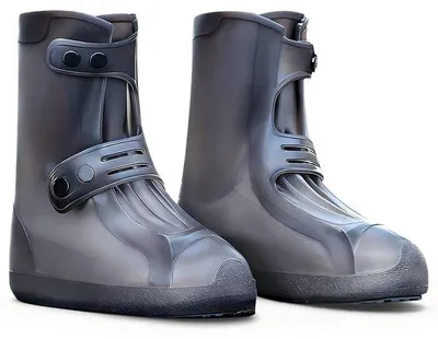 Immagine prodotto di Copriscarpe impermeabili da uomo - Copriscarpe riutilizzabili per la pioggia - Copriscarpe antiscivolo - Taglia L - Impermeabili - Uomo