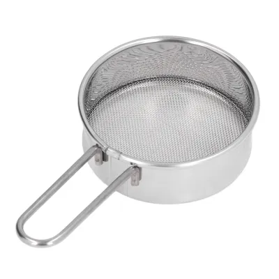Produktbild von Mini-Rundsieb aus Edelstahl 304, feinmaschig (40 Mesh), kleines professionelles Mehlsieb für Hobbybäckereien und Konditoreien, ein Mini-Mehlsieb
