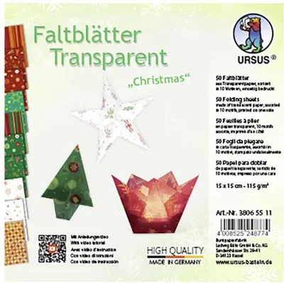 Produktbild von URSUS Faltblätter Transparent Christmas, 50Bl.