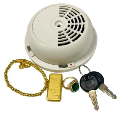 Produktbild von Geheime Safe Box, Geheimfach in Form eines Alarms für diskrete Aufbewahrung, Versteckter Behälterhalter bohrfreie Spardose für Schmuck und Bargeld an der Schlafzimmerwand