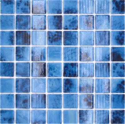 Produktbild von Mosani MOS220-P56385, Mosaik, Glas, Blau, Drinnen, Rechteck, 316 mm