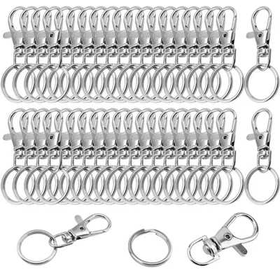 Image de Lot de 200 mousquetons pivotants et porte-clés