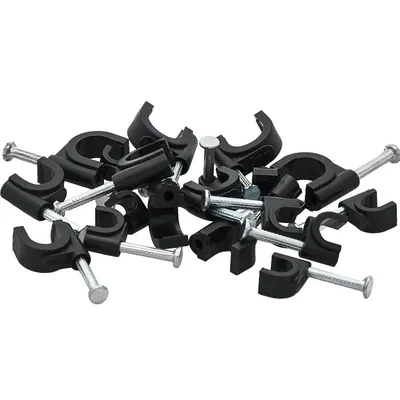 Image de Attache à clou 6 mm, noire, 1P71 (100 pièces)