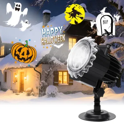 LED-Projektor Halloween Weihnachten, 64 Motive, IP44, Fernbedienung