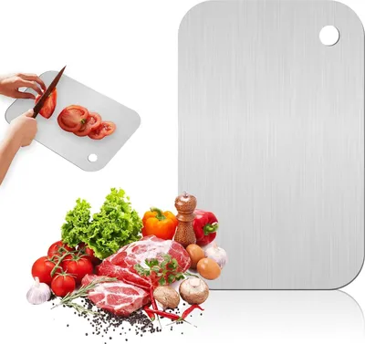 Produktbild von Titanium Edelstahl Schneidebrett für sichere und hygienische Kocherlebnisse