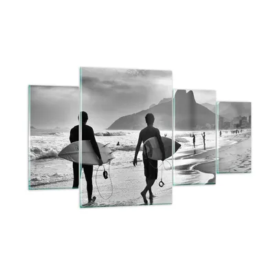 Produktbild von Bilder auf glas - Meer Welle Surfen - 160x90cm - Glasbilder - Wandbilder - Kunstdruck - zum Aufhängen bereit - Wanddekoration aus Glas - Glas Bilder - Wandbild auf Glas - 4 Teile - GDL160x90-3745
