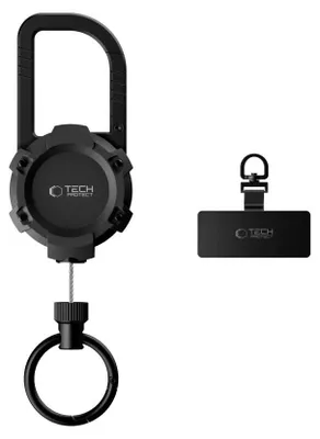 Image de Lanière anti-vol pour téléphone portable avec cordon rétractable, Tech-Protect ATH03 UrbanLoop, noire