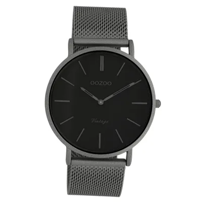 Image de Montre Oozoo grise en acier inoxydable C9929 Vintage Series Montre analogique pour homme UOC9929