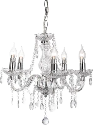 A studio shot of a crystal chandelier.