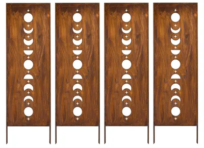Produktbild von Sichtschutz Metall 4x - 160 x 50 cm - Edelrost - Rostoptik Sichtschutz für Garten - Sichtschutzelement - Sichtschutzwand - Gartendekoration Zaun Rost