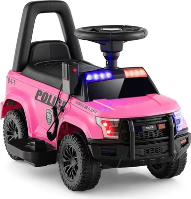 Produktbild von GOPLUS Kinder Elektroauto Polizei, 6V Kinderfahrzeug mit Megaphon, Sirene, Licht & Musik, Geschenk, Kinderauto für Kinder von 18-60 Monaten