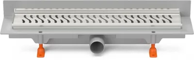 Productafbeelding van Chud?j vloerafvoer voor wandmontage, 350 mm, zijuitlaat D40, Harmony-mat met roestvrijstalen frame, model CH 350 HN 3