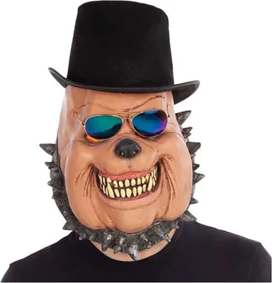 Produktbild von Mom Full Dog Latex With Hat And Glasses Schutzmaske Schwarz Schwarz One Size