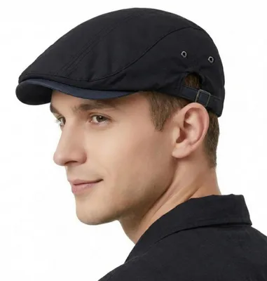 Produktbild von Schiebermütze Herren Sommer Vintage Flatcap Verstellbar Schwarz M-L