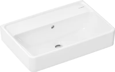Productafbeelding van Hansgrohe Wastafelblad Compact Xanuia, 550x370 mm, zonder kraangat, met overloop, wit, 60210450