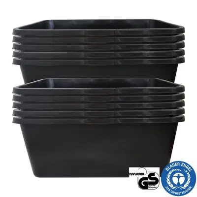 Image de 10 PIÈCES. 65 litres bac à plantes bac à mortier tuppe bac à mortier bac à ciment bac à maçonnerie bac à plantes