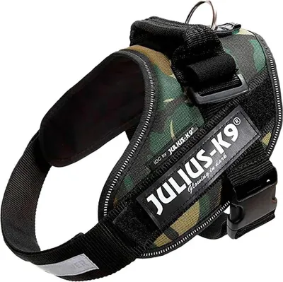 Imagen del producto de Arnés para perros Julius K9, color camuflaje, talla 2, para circunferencias de cuello de 71 a 96 cm