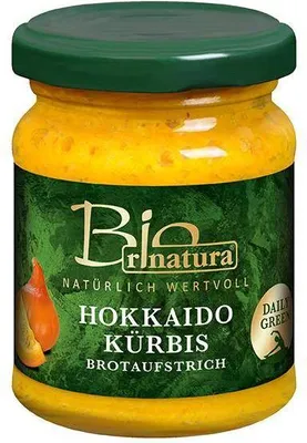Produktbild von Rinatura Hokkaido Kürbis Brotaufstrich  125 G Glas Vegan Glutenfrei  Nussig bis leicht fruchtig