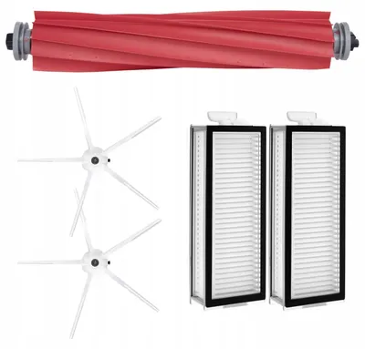 Produktbild von Zubehörset für Roborock Q7 und Q7 Max - 5 Teile - Hauptbürste, 2 HEPA-Filter - 2 weiße Seitenbürsten