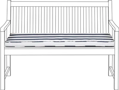 Image de Coussin de banc de jardin 112 X 54 cm bleu et blanc Vivara