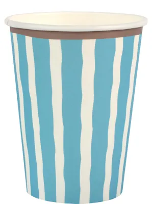 Produktbild von 6 Papp-Becher Dolce Vita blau weiß Sommer