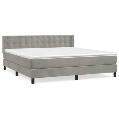 Produktbild von vidaXL Boxspringbett mit Matratze Hellgrau 180x200 cm Samt