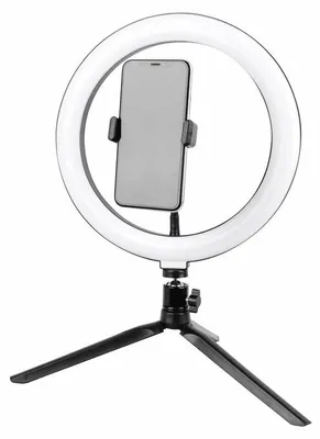 Image de Ibenzoa® : Anneau lumineux réglable avec trépied pour smartphone – Rotation à 360°, réglage de l'intensité lumineuse, support antidérapant pour selfies