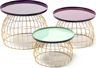 Produktbild von Beistelltisch-Set Clair 250 Pflaume / Violett / Hellgrün