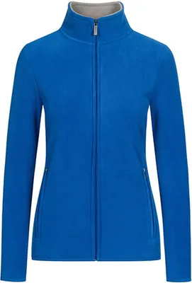 Produktbild von Doppel Fleece Zip Jacke Plus Size Damen, Königsblau-Stahlgrau, XXL
