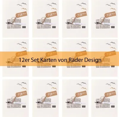 Produktbild von Zeitungscollagen Karte "Koffer" 12er Set