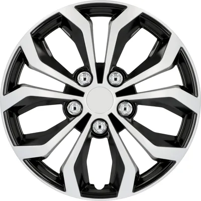 Productafbeelding van 75568 wieldoppen set van 4 zwart/zilver 15 inch