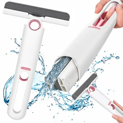 Obrázok produktu pre Mini mop na okná plochý mop s hubkou skladací ručný mop biely 29x15 cm